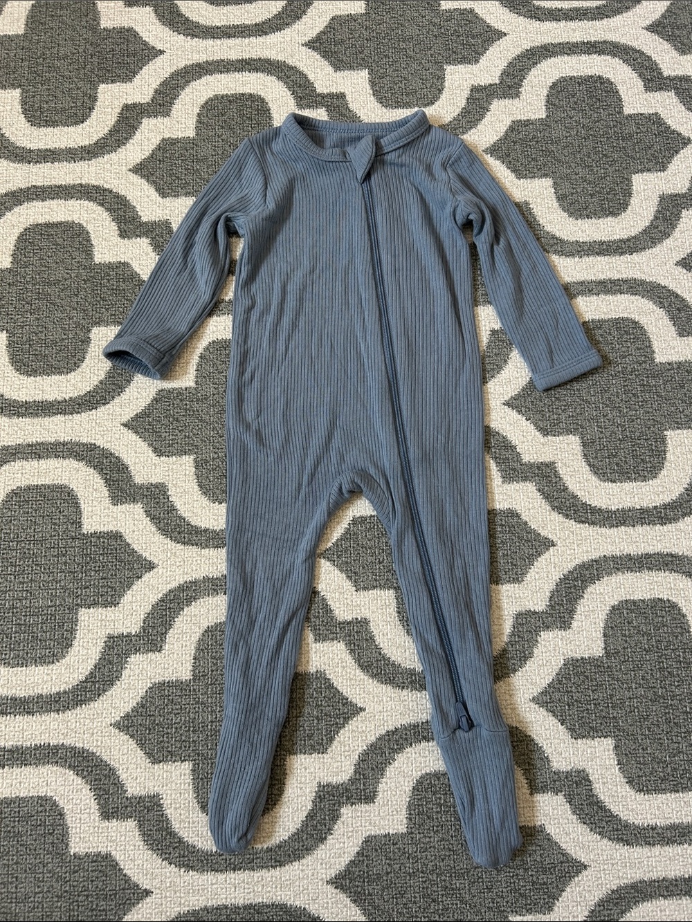 Kyte BABY Ribbed Footed One-Piece in Slate Blue